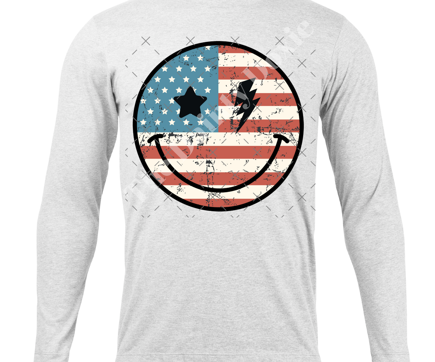 Retro American Flag Smiley