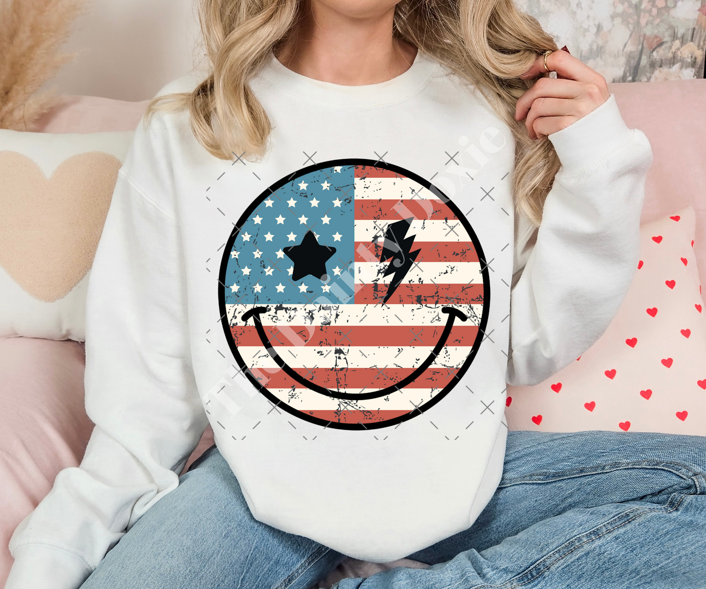 Retro American Flag Smiley