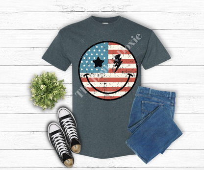 Retro American Flag Smiley