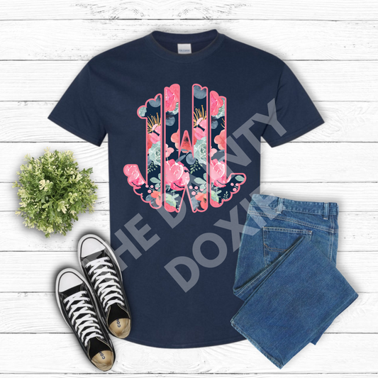 Navy Floral Monogram- Customizable