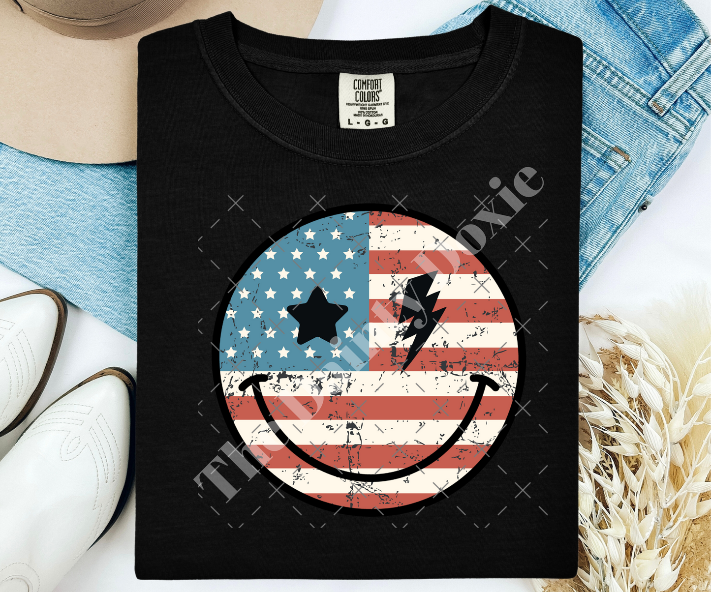 Retro American Flag Smiley