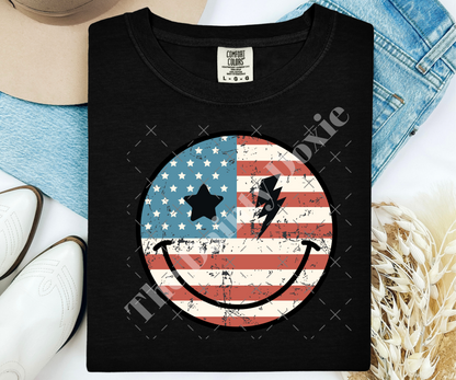 Retro American Flag Smiley