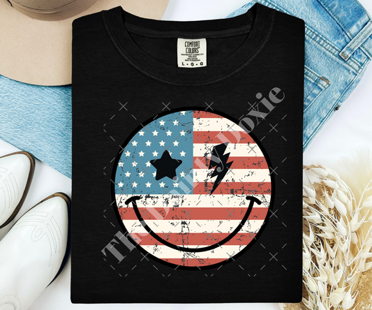Retro American Flag Smiley